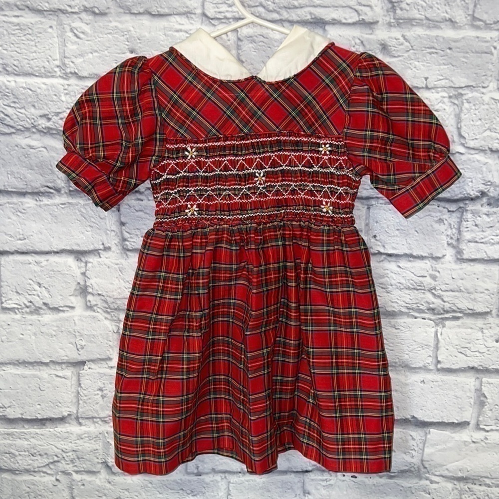 Vintage Winnie the Pooh plaid embroidered dress size 4
